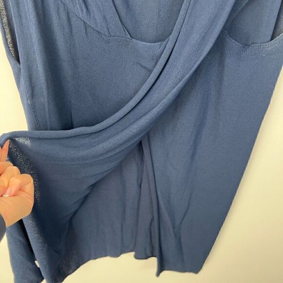 NWOT Crea concept, asymmetrical opening shirt, dark blue, size 38 - Picture 5 of 9